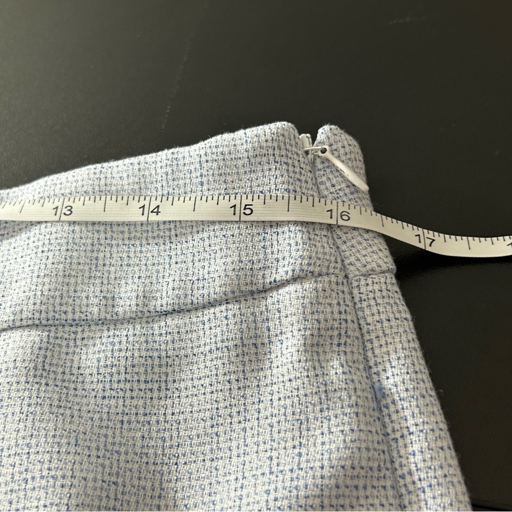 Talbots Career Pants Women's Fully Lined Straight Leg Blue White Sz 10 Side Zip - Picture 7 of 8